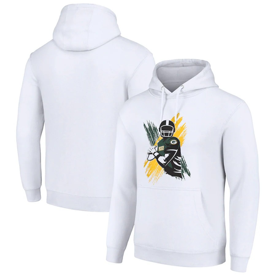 Men green bay packers white 2024 NFL hoodie